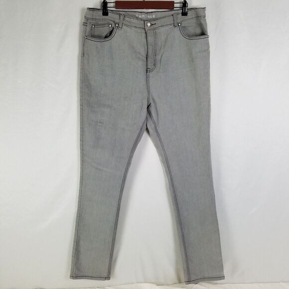 Hipstar Denim - Hipstar Jeans Womens 24 Gray High Rise Skinny Leg Rhinestone Light Wash Denim